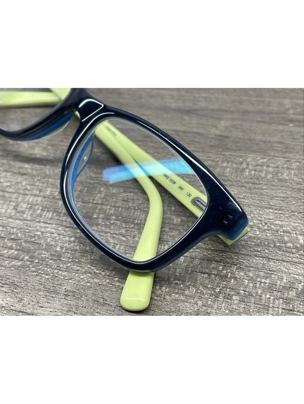 Nike Eyeglasses 5509 085 48[]17-130 Black Green Yellow Full Rim Frames Only